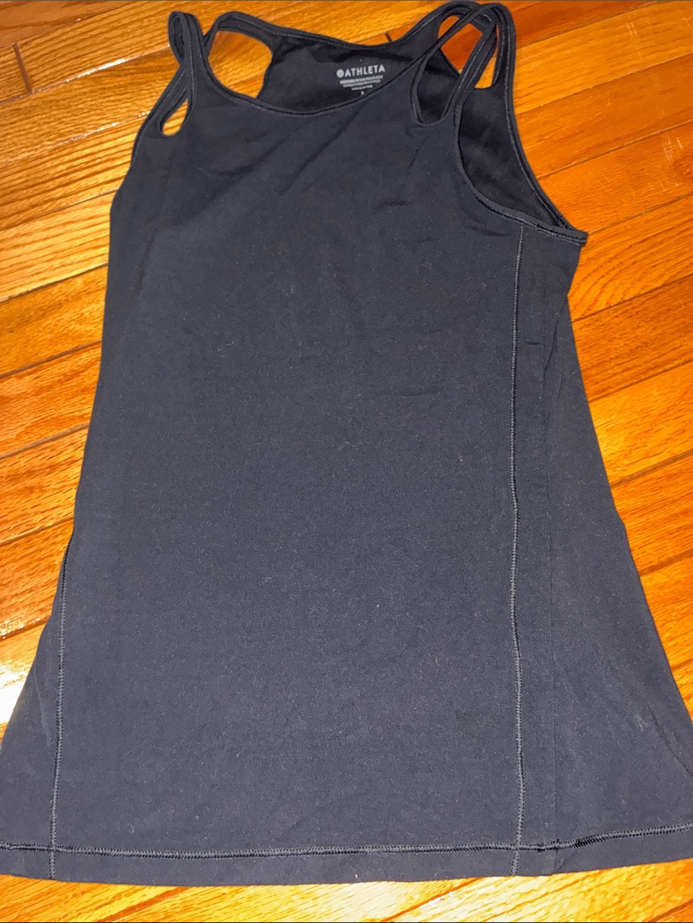 Athleta Black Double-Strap Racerback Tank